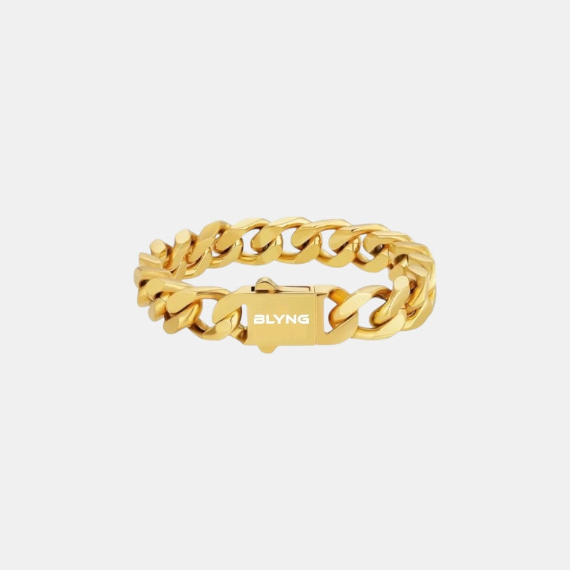 BLYNG 12MM Cuban Bracelet Gold Main IMG