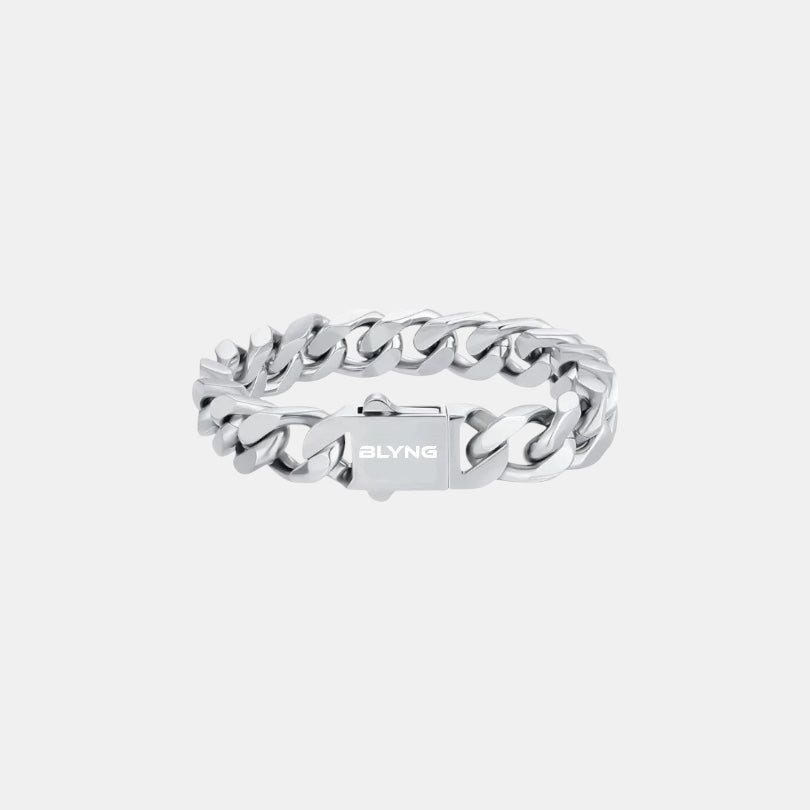 BLYNG 12MM Cuban Bracelet Silver Main IMG