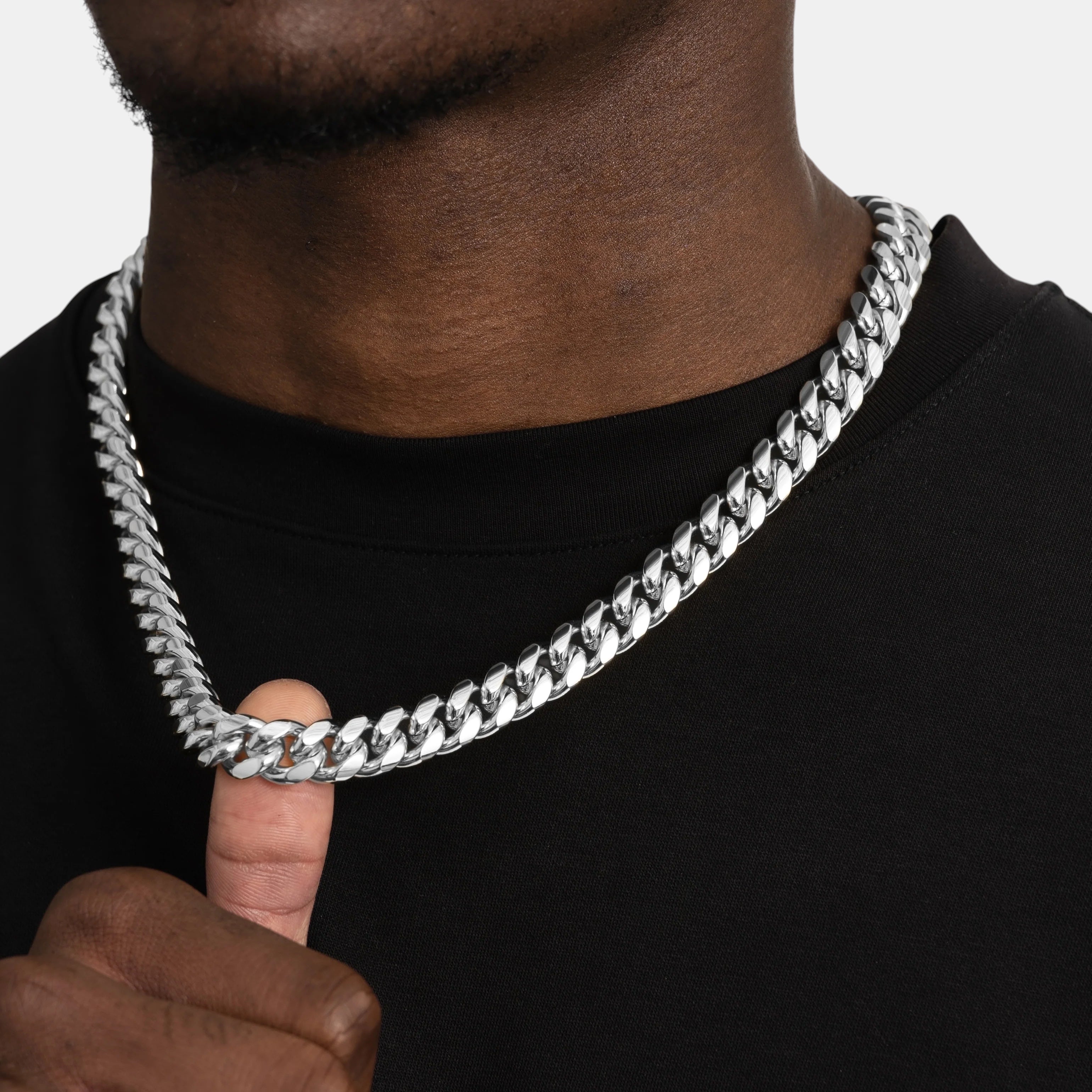 BLYNG 12MM Cuban Chain Silver IMG 2