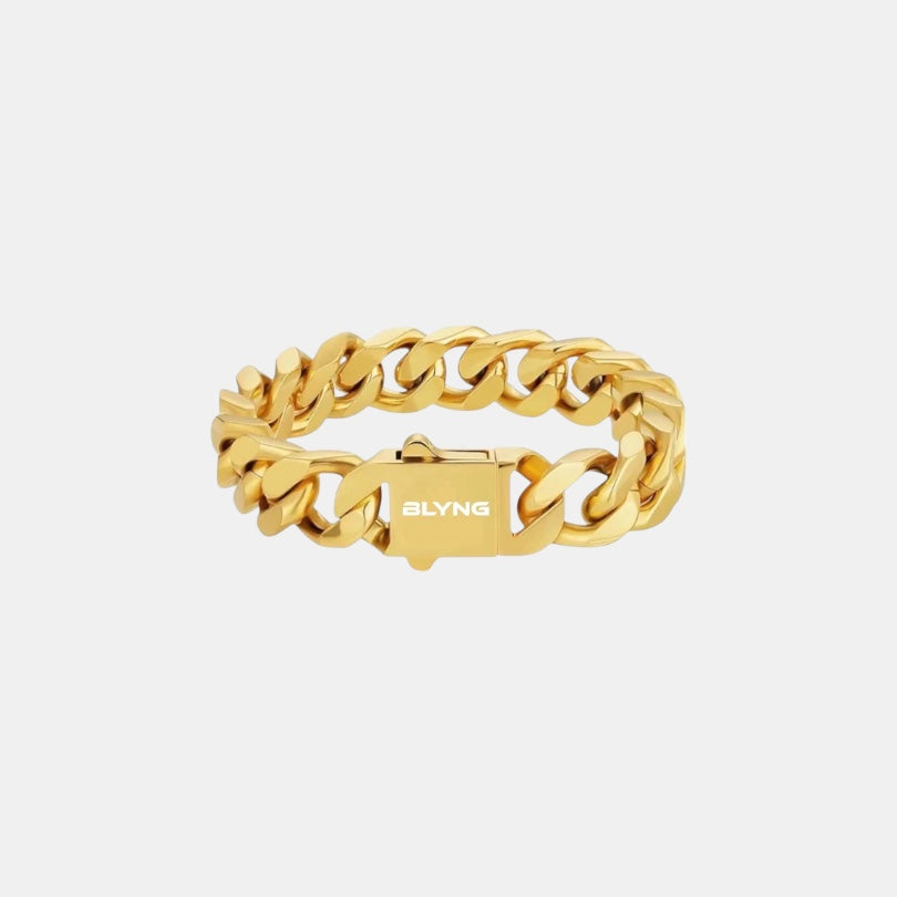 BLYNG 14MM Cuban Bracelet Gold Main IMG