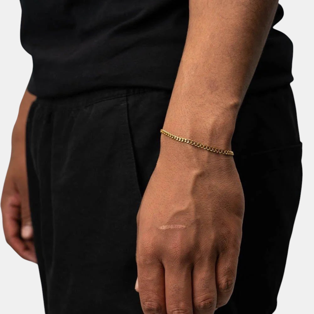 BLYNG 3MM Cuban Bracelet Gold IMG 1