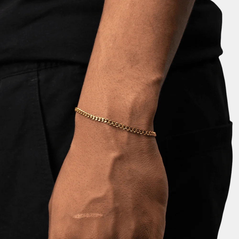 BLYNG 3MM Cuban Bracelet Gold IMG 2