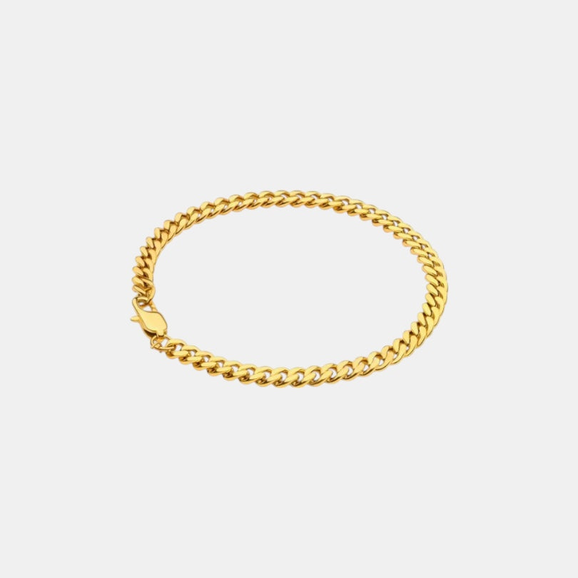 BLYNG 3MM Cuban Bracelet Gold Main IMG