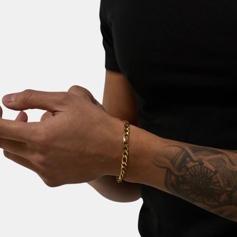 BLYNG 5MM Figaro Bracelet Gold IMG 1