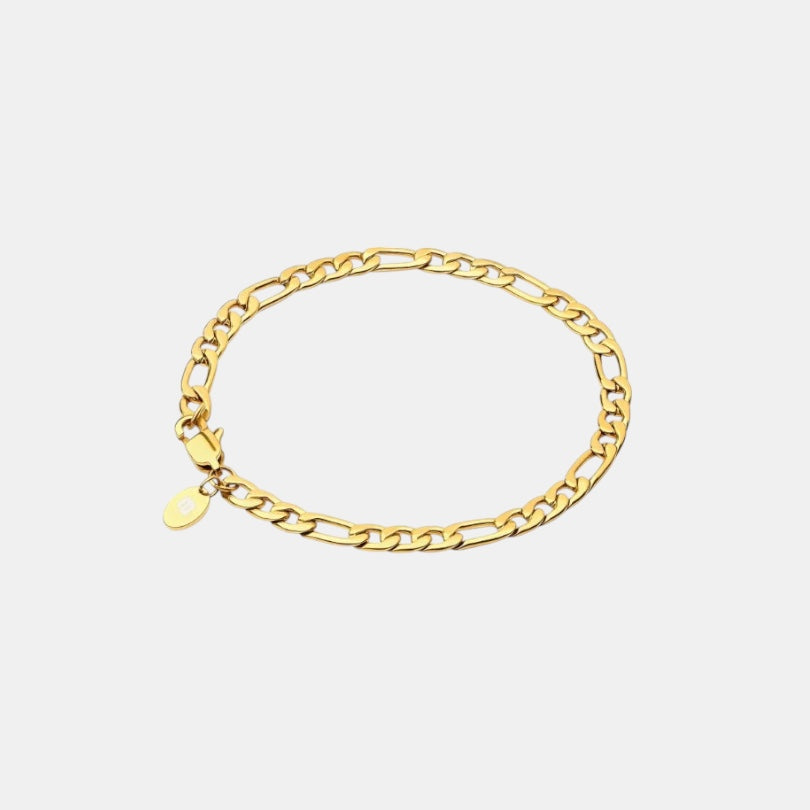 BLYNG 5MM Figaro Bracelet Gold Main IMG