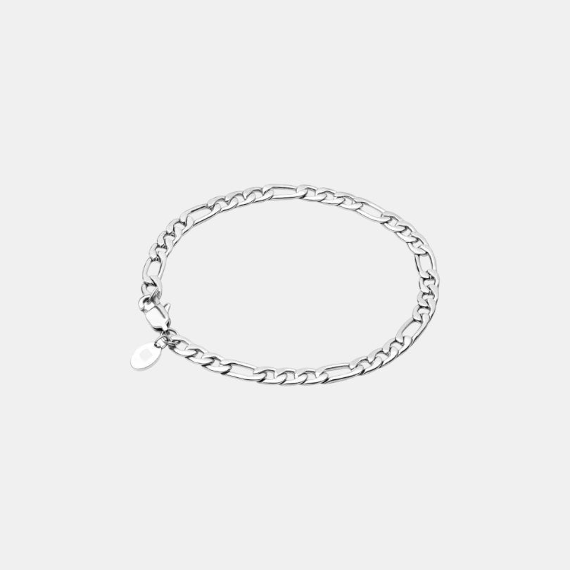 BLYNG 5MM Figaro Bracelet Silver Main IMG