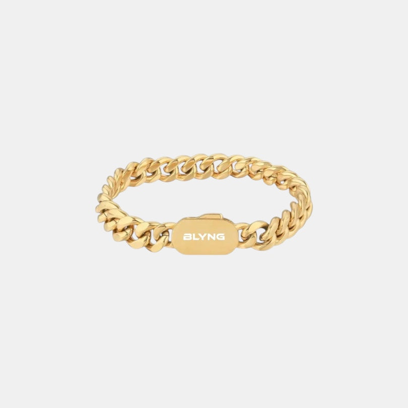 BLYNG 8MM Cuban Bracelet Gold Main IMG 