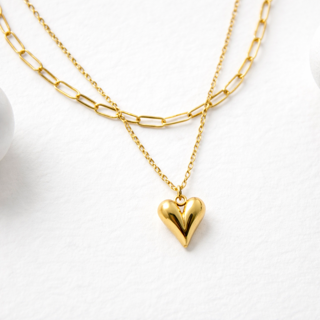 Eve Layered Heart Necklace