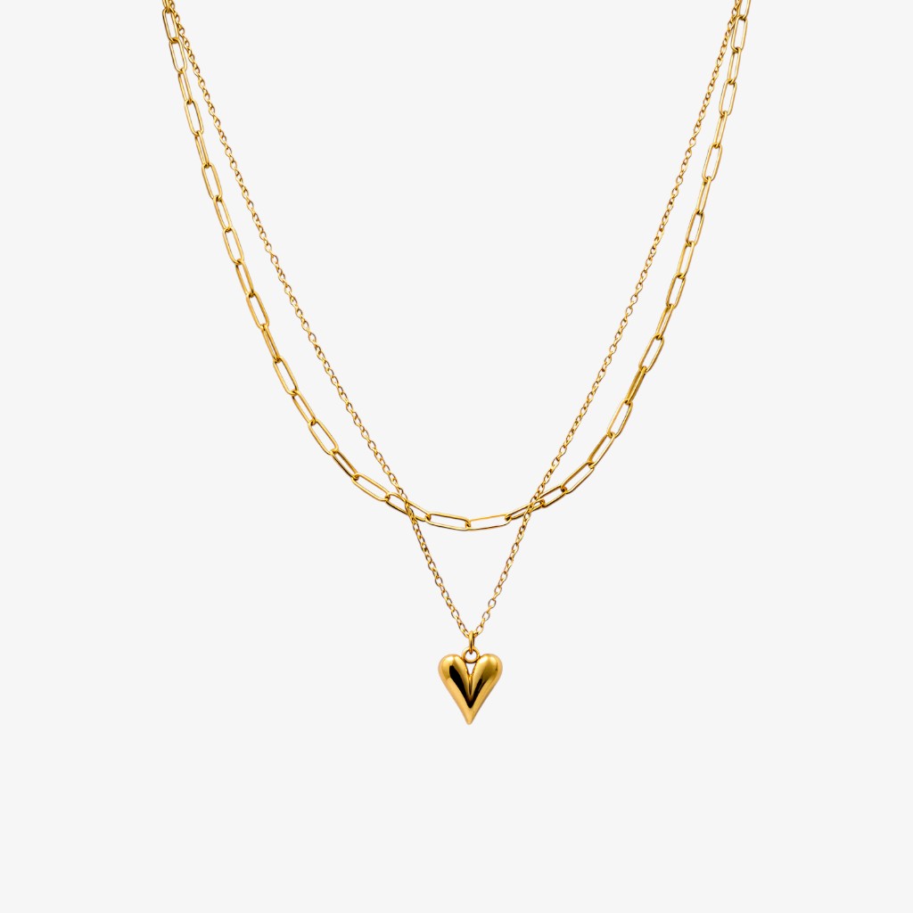 Eve Layered Heart Necklace