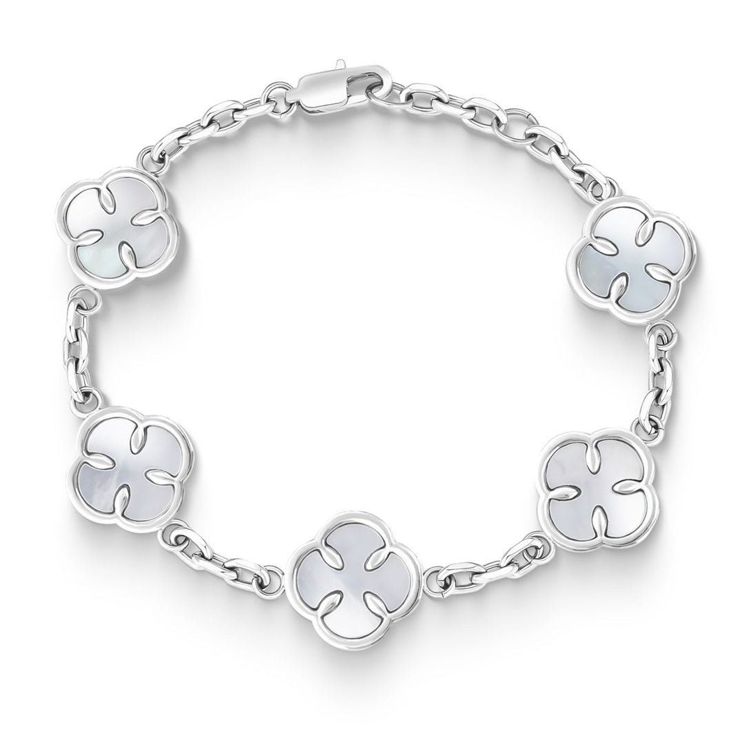 Pearl Clover Bracelet | Silver