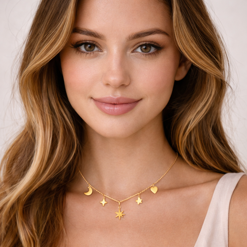 Load video: Cecile Celestial Necklace