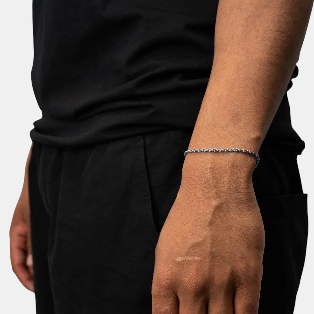 3MM Rope Bracelet | Silver