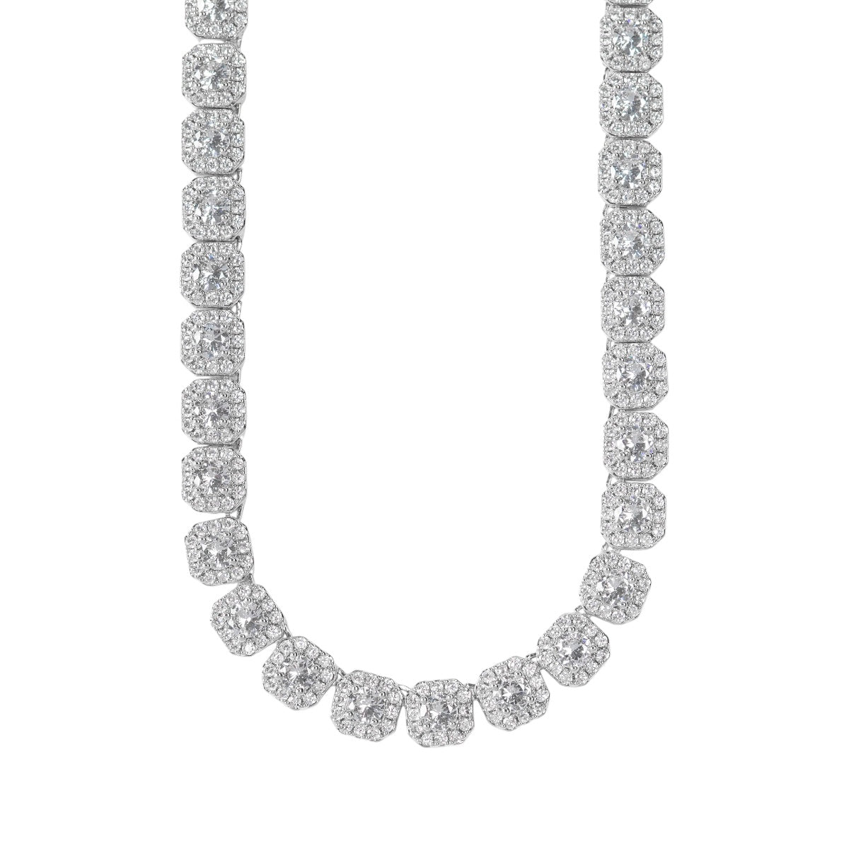 10mm Cluster Tennis Chain / Silver