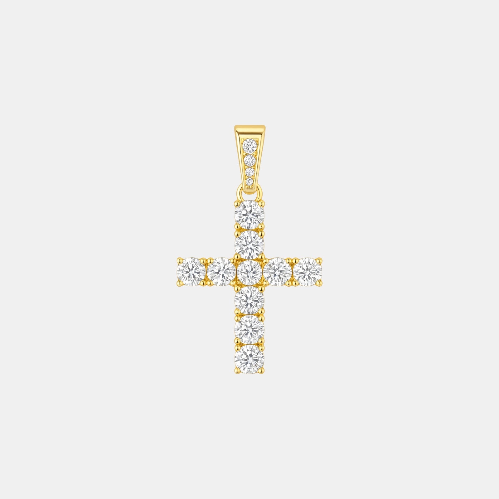 Iced Cross Pendant | Gold